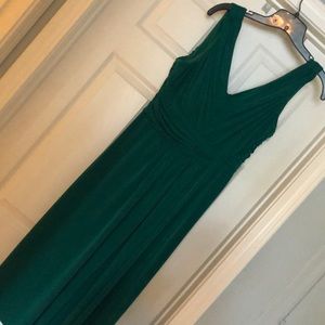 Emerald Green Faux Wrap Dress